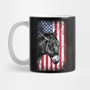 Patriotic Donkey American Flag Mug